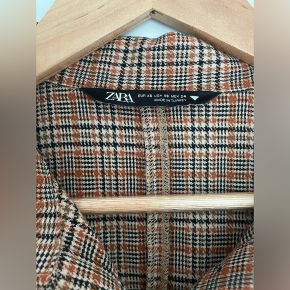 *5/$20 or 3/$15* Brown Plaid Long Sleeve Button Up Mini Dress - Picture 4 of 5